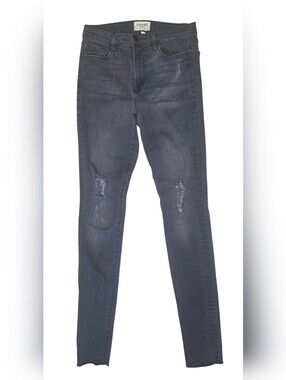 Frame Denim Distressed Skinny Jeans Black Wash - Size 29 (Long)